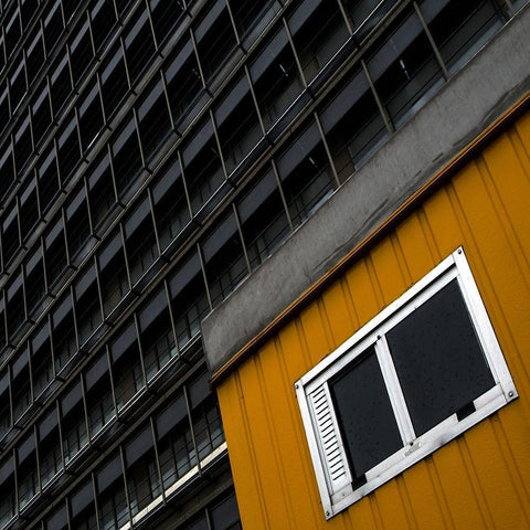 The Yard Shack Black Modern Wood Framed Art Print by Claes, Gilbert