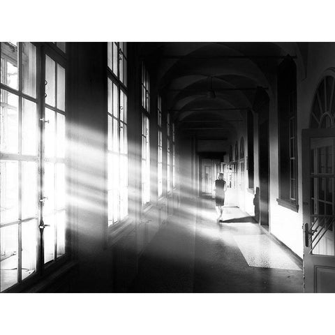 Do Not Give Up Little Girl Black Modern Wood Framed Art Print with Double Matting by Turk, Tadej