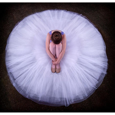 Young Ballerina White Modern Wood Framed Art Print by Pentony MA, Pauline