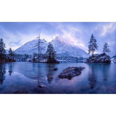 The Frozen Mountain Black Modern Wood Framed Art Print with Double Matting by Gastager, Daniel