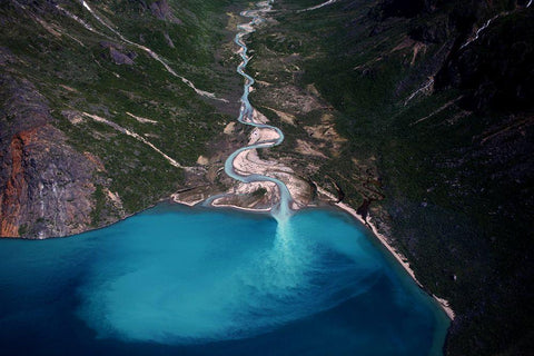 Clear Stream Black Ornate Wood Framed Art Print with Double Matting by Photography By, Danish