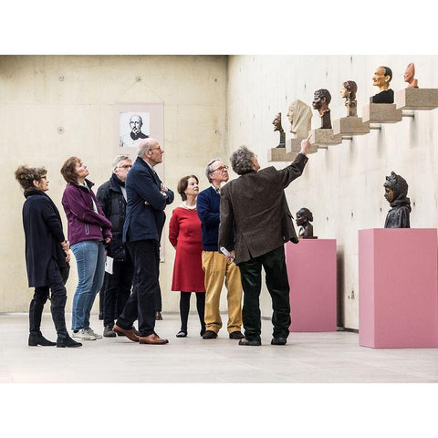 Sculptors Guild Field Trip Black Modern Wood Framed Art Print with Double Matting by Baetsen, Tom