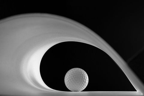 Golf Ball White Modern Wood Framed Art Print with Double Matting by Azevedo, Olavo