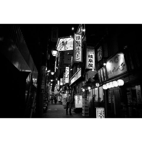 Street Of The World - Tokyo White Modern Wood Framed Art Print by Takeshi, Tsunoda