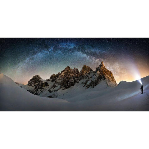 Hello Milky Way Gold Ornate Wood Framed Art Print with Double Matting by Nicholas Roemmelt, Dr.