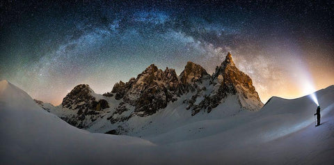 Hello Milky Way Black Ornate Wood Framed Art Print with Double Matting by Nicholas Roemmelt, Dr.