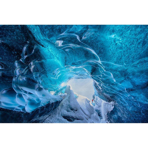 The Ice Cave Black Modern Wood Framed Art Print with Double Matting by Cole, Trevor