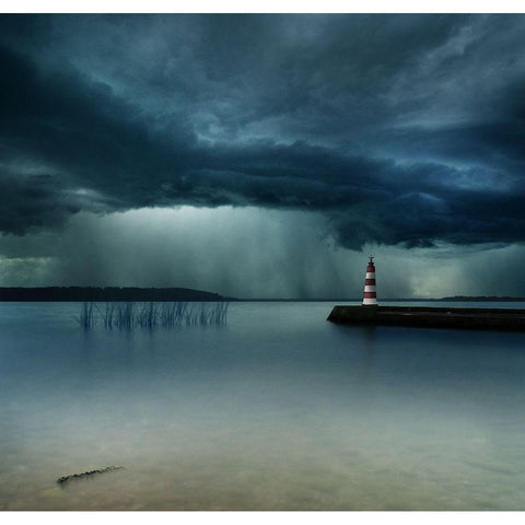 Untitled White Modern Wood Framed Art Print by Zarys, Mindaugas