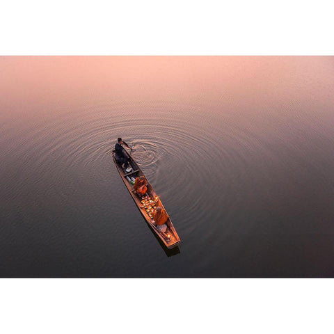 Path Of Light Black Modern Wood Framed Art Print by Rungrojanarak, Nun