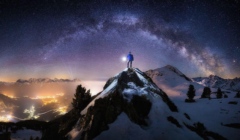 Per Aspera Ad Astra White Modern Wood Framed Art Print with Double Matting by Nicholas Roemmelt, Dr.