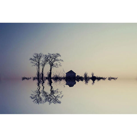 Qin The Horizonq Black Modern Wood Framed Art Print by Azimaie, Asef