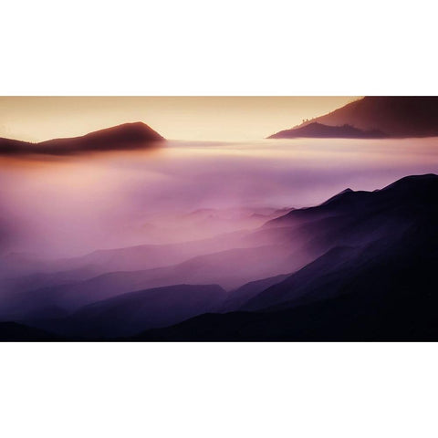 Land Of Fog II Black Modern Wood Framed Art Print with Double Matting by Gunawan, Rudi