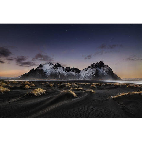 Stokksnes Vi White Modern Wood Framed Art Print by Pablo De, Juan