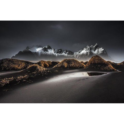 Stokksnes | Iceland Black Modern Wood Framed Art Print by Malaussena, Benoit