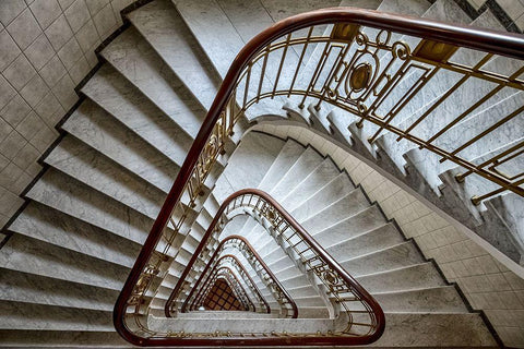 Triangular Black Ornate Wood Framed Art Print with Double Matting by Reichert, Renate