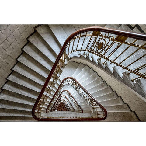 Triangular White Modern Wood Framed Art Print by Reichert, Renate