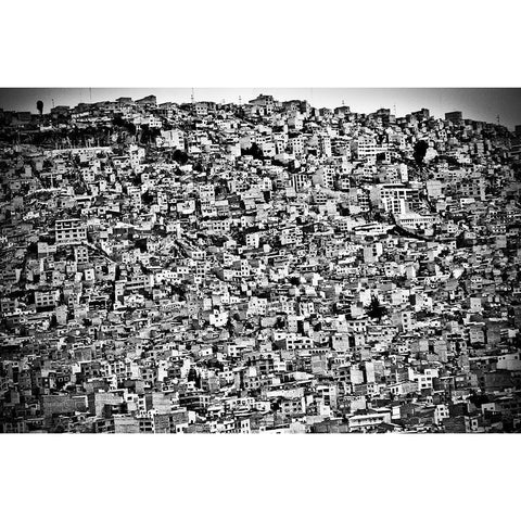 Favela Village In El Alto-La Paz-Bolivia White Modern Wood Framed Art Print by Lindhe, Joel