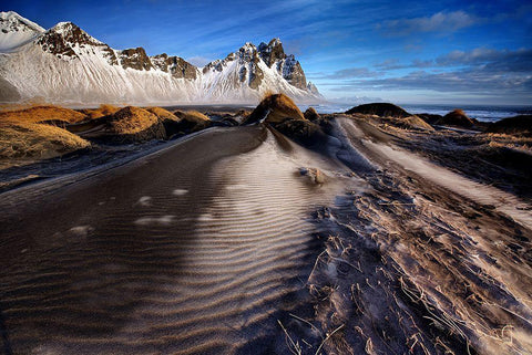 Frosted Dunes And Shattered Peaks White Modern Wood Framed Art Print with Double Matting by Cole, Trevor