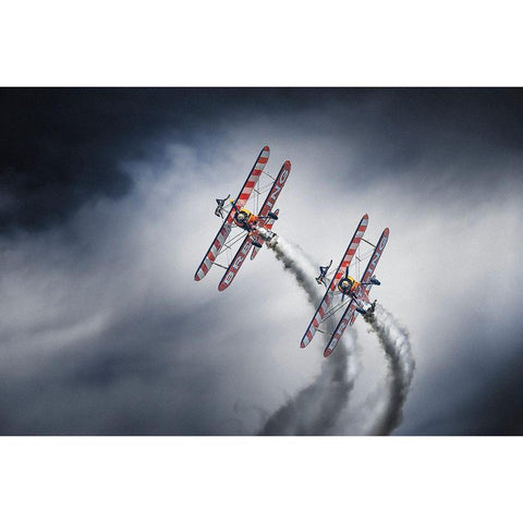 Wingwalkers White Modern Wood Framed Art Print by Leon