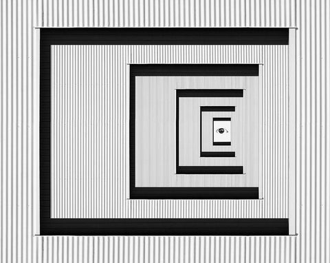 Eye Of Illusion Black Ornate Wood Framed Art Print with Double Matting by Hammer, Jacqueline