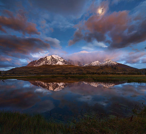 Patagonia: Dance Of The Clouds Black Ornate Wood Framed Art Print with Double Matting by Zhang, Yan