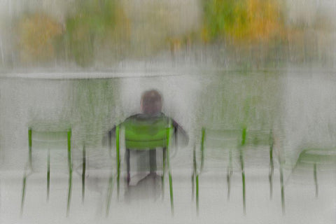 The Pond Of The Aspirations Black Ornate Wood Framed Art Print with Double Matting by Claes, Gilbert