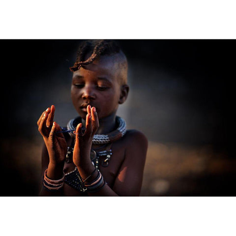 The World In My Hands White Modern Wood Framed Art Print by Cole, Trevor