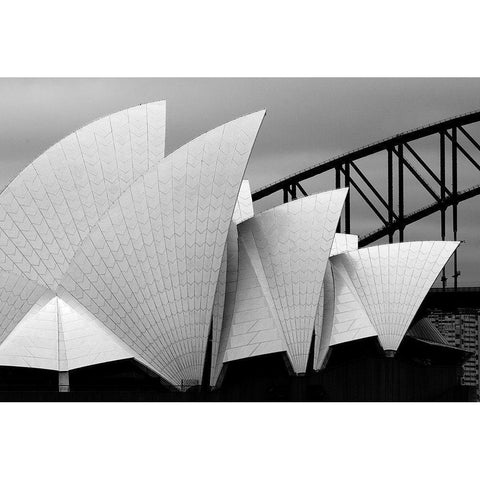 Opera House Sydney Black Modern Wood Framed Art Print with Double Matting by Van Zaane, Alida