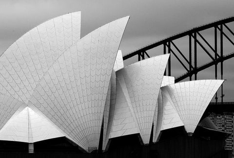 Opera House Sydney Black Ornate Wood Framed Art Print with Double Matting by Van Zaane, Alida