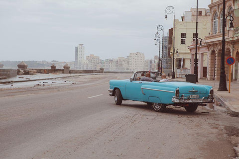 Malecon De La Habana. White Modern Wood Framed Art Print with Double Matting by Bruno, Giacomo