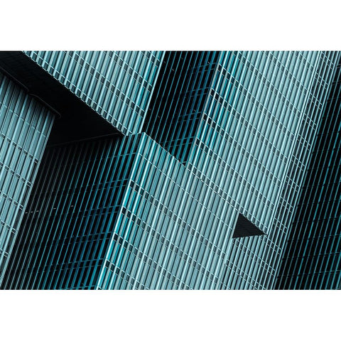 Lines And Angles Black Modern Wood Framed Art Print by Dixon, Colin