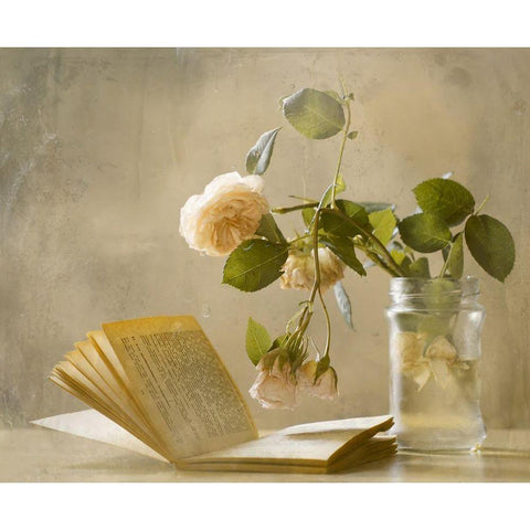 Enjoying A Rainy Day White Modern Wood Framed Art Print by Devos, Delphine