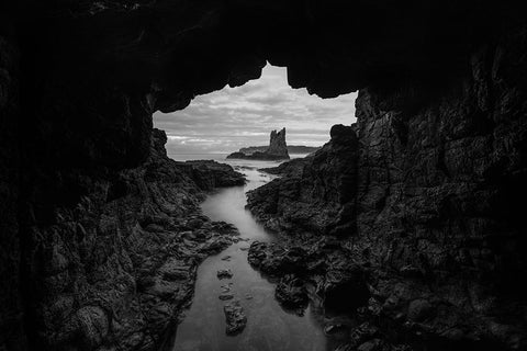 Cathedral Rocks Black Ornate Wood Framed Art Print with Double Matting by De Groote, Edwin