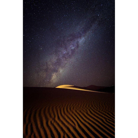 Milky Way Over The Dunes Of Sossusvlei-Namibia Gold Ornate Wood Framed Art Print with Double Matting by Deakin, Karen