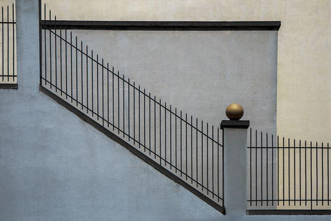 The Golden Ball Ii White Modern Wood Framed Art Print with Double Matting by Claes, Gilbert