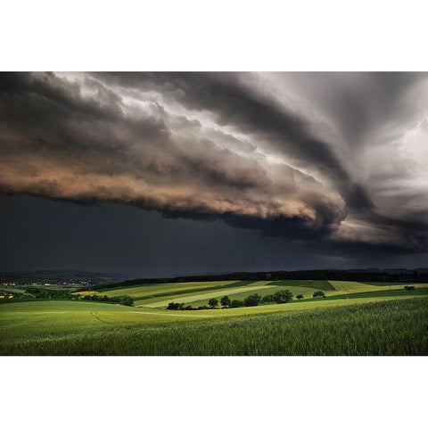 Storm White Modern Wood Framed Art Print by Jochen, Burger