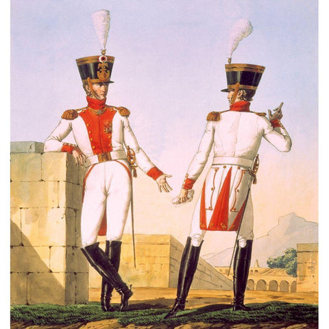 French Army, Bataillion de la Garde de Paris Black Modern Wood Framed Art Print with Double Matting by Vernet, Carle