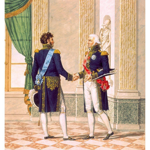 French Army, Officiers Generaux Gold Ornate Wood Framed Art Print with Double Matting by Vernet, Carle