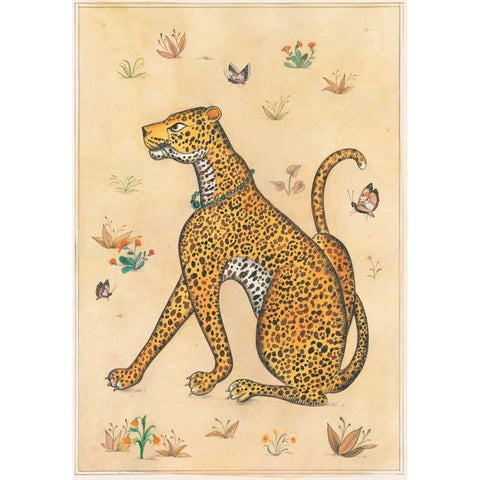 Leopard-Indian Animals White Modern Wood Framed Art Print by Gynn, Fran