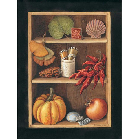 Objects on Shelves, Spanish style White Modern Wood Framed Art Print by Baron, Jenny