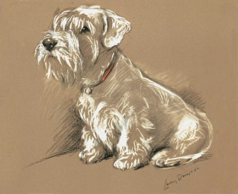 Terrier, Bundle Black Ornate Wood Framed Art Print with Double Matting by Dawson, Lucy