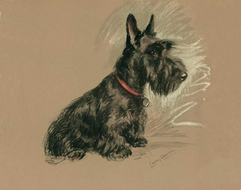 Scottish Terrier, Nanette Black Ornate Wood Framed Art Print with Double Matting by Dawson, Lucy