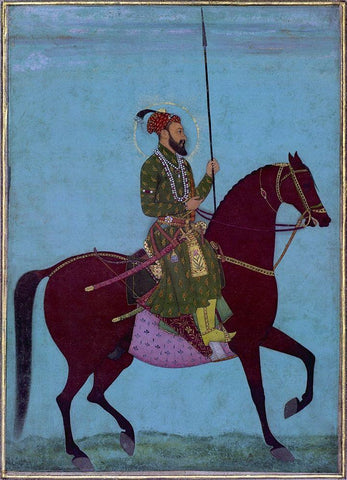 Aurangzeb White Modern Wood Framed Art Print with Double Matting by Anon, Mughal c1690