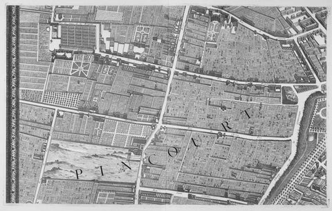 Paris 1739 Sectional map Black Ornate Wood Framed Art Print with Double Matting by Turgot, Michel-Etienne