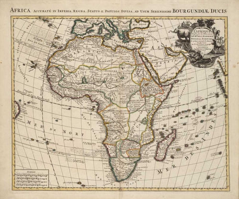 Africa White Modern Wood Framed Art Print with Double Matting by De LIsle, Guillaume