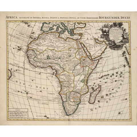 Africa Black Modern Wood Framed Art Print with Double Matting by De LIsle, Guillaume