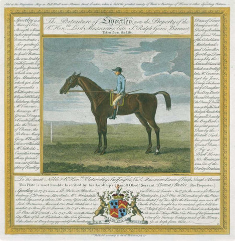 Portrait and Pedigree, Sportley Black Ornate Wood Framed Art Print with Double Matting by Spencer, Thomas