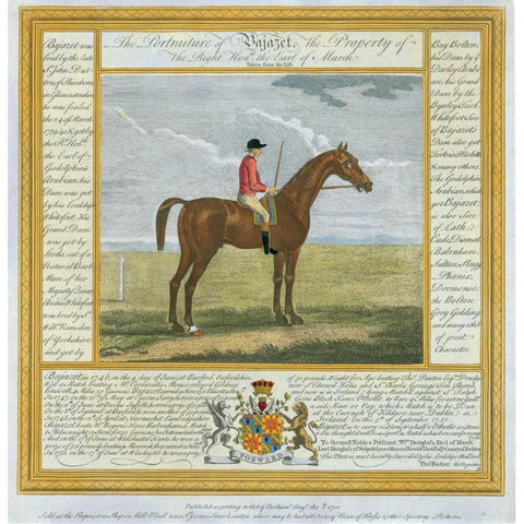 Portrait and Pedigree, Bajazet Gold Ornate Wood Framed Art Print with Double Matting by Spencer, Thomas