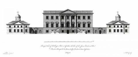Elevation, Kertlington Park Black Ornate Wood Framed Art Print with Double Matting by Campbell, Colin