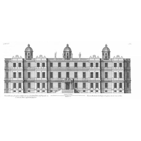 South Elevation, Longleat White Modern Wood Framed Art Print by Campbell, Colin